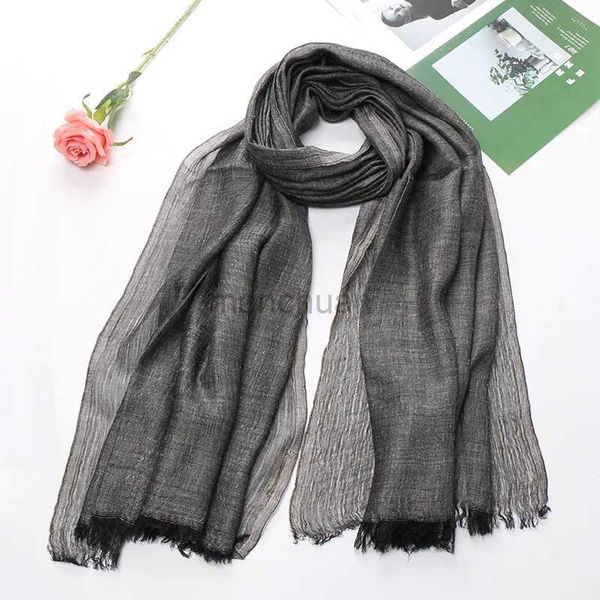 Parei di grandi dimensioni nero retro cotone lino sciarpa da uomo estate impermeabile da donna autunno foulard scialle da donna Stoll foulard da uomo 240325