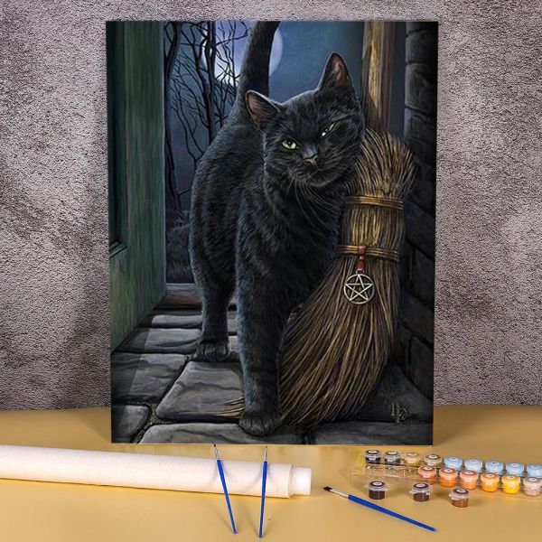 Zahl Tier Katze Färbung Durch Zahlen Malerei Komplette Kit Acrylfarben 40*50 Leinwand Malerei Neue Design Für Kinder kunst