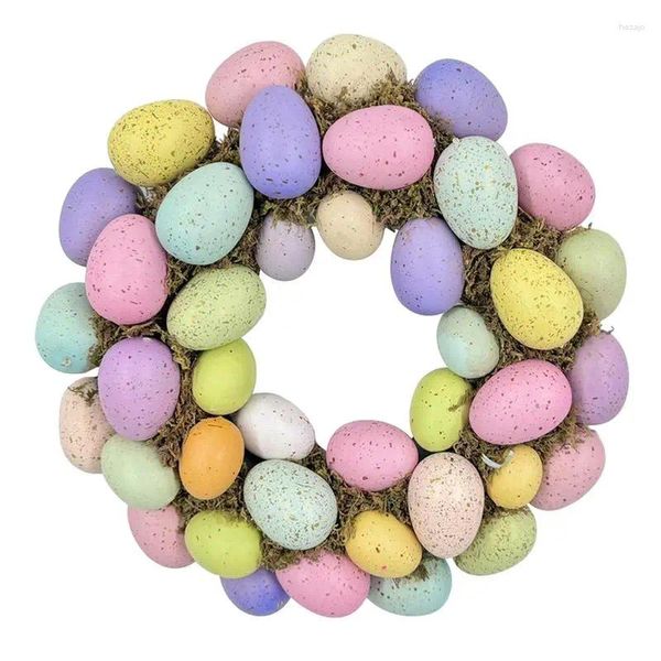 Fiori decorativi Ghirlanda di uova di Pasqua Uova colorate artificiali Decorazioni per la decorazione della parete per feste di primavera