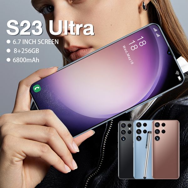 Hot New S23 Ultra Smart phone Schermo intero da 7.3 pollici 4G/5G Telefono cellulare 1TB 7800mAh Telefoni cellulari Versione globale Celulares