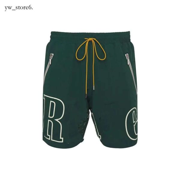 rhude shorts homens mulheres rh calças curtas malha breechcloth rhude marcas de luxo longo amarelo cordão shorts atmosféricos de alta qualidade, leves e respiráveis 1835