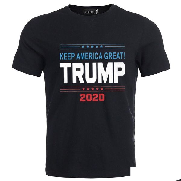 Vestuário de motocicleta Donald Trump Camiseta Keep America Great Homme O-pescoço Camisas de manga curta Pro T-shirt Algodão Impresso Drop Delivery A Otbwj