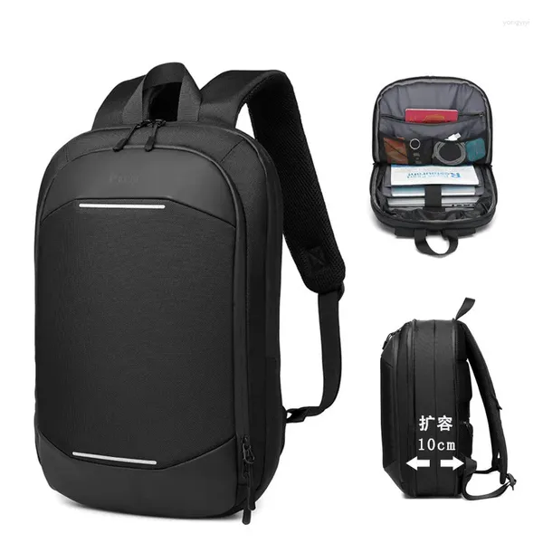 Mochila Homens Expandido Reflexivo 15.6 Polegada Laptop Moda Impermeável Notebook Mochila Business Travel Bag Pack para Masculino