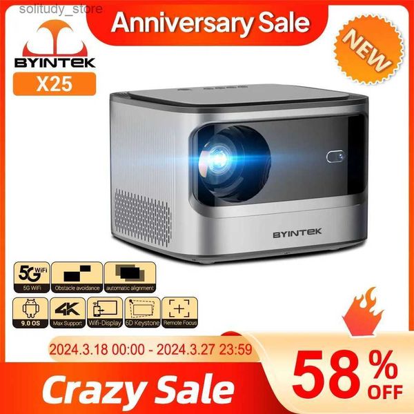 Outros acessórios para projetores BYINTEK X25 Full HD 1080P 4K Vídeo Autofoco WiFi Inteligente LCD LED Home Theater Q240325