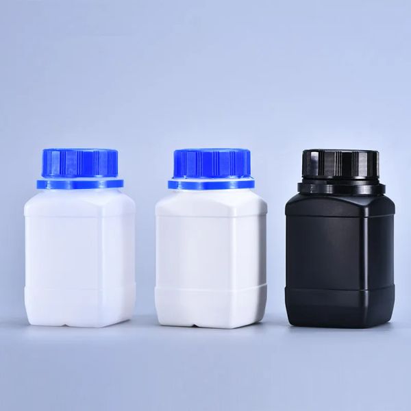 Barattoli 4 pezzi 250 ml bottiglia quadrata vuota materiale HDPE contenitore di imballaggio colla in polvere rivestimento bottiglie riutilizzabili bocca larga