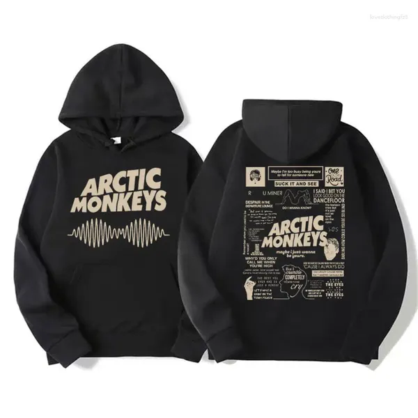 Мужские толстовки в стиле ретро Arctic Monkeys Music Tour с двусторонним принтом для мужчин и женщин Harajuku хип-хоп панк толстовка модный тренд стиль толстовка