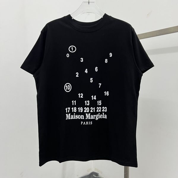 2024SS Vintage Black White Tee Männer Frauen T-Shirt übergroße grafische Print Kurzärmel T-Shirts