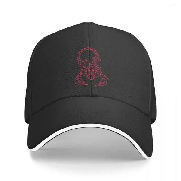 Berretto da baseball Scorpione rosso sangue neon astratto con cappelli a sfera |-F-|Cappelli da uomo di marca Western Hat da donna