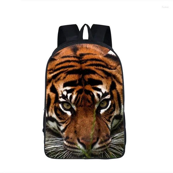 Sacos escolares Pintura a óleo Tigre Mochila Poliéster Confortável Redução de Carga Moda Grande Capacidade Mochila Primária Escolar