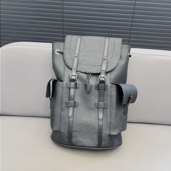 23SS Men's Luxury Designer Backpack Bag Bag Ripple Backpack Men's Computer Bag Bag Bag High-end Backpack Larg Axcu