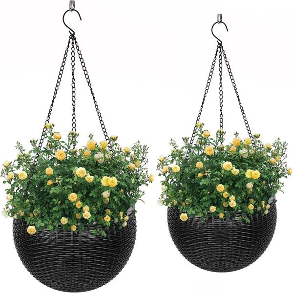 1pc Fioriere sospese Cestini autoirriganti per piante da interno ed esterno Fiore Vaso da fiori Giardino 2 Pezzi diversi 240320