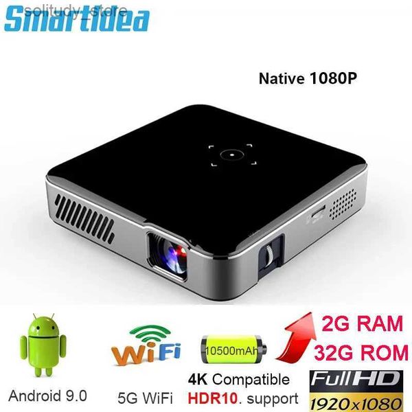 Другие аксессуары для проектора Smartldea Native Full HD 1920 x 1080p Интеллектуальный проектор Android 9.0 5G Wi-Fi BT4.1 Встроенный аккумулятор емкостью 10500 мАч Домашний видеолуч Q240322