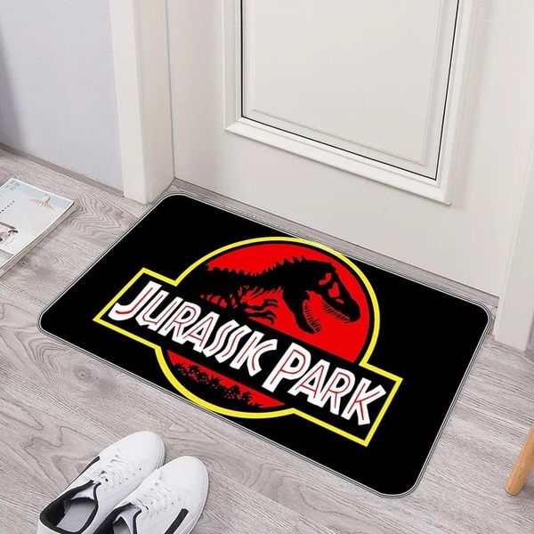 Teppiche Eingang Fußmatte Jurassic Park Logo Teppich Tür Teppich Küche Saugfähige Matte Hause Balkon Bad Fuß Boden Teppiche Schlafzimmer Matten