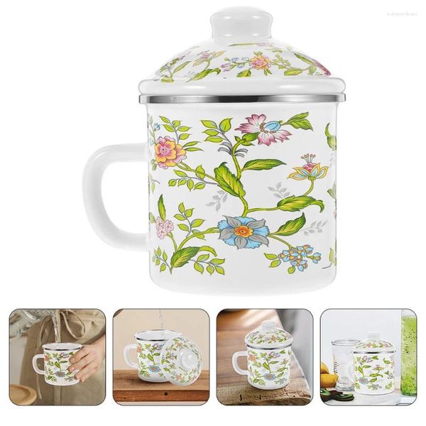 Geschirr-Sets, Wassertasse, Wissensbecher, Zuhause, Emaille, Retro, hohe Kapazität, klassischer Teetrinken, Vintage-Stil, Reisebecher, Geschenk