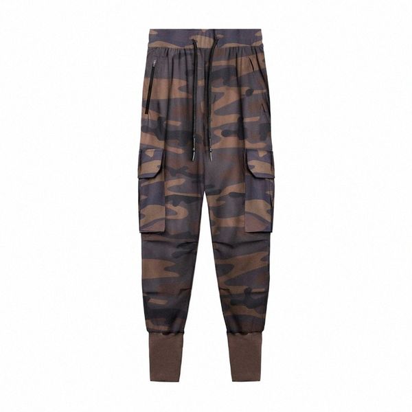 Camo Corredores Sweatpants Homens Casual Cargo Calças Gym Fitn Quick Dry Slim Calças Outono Masculino Crossfit Running Sport Trackpants V9HB #