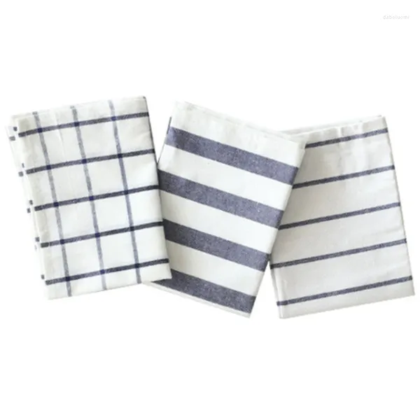 Guardanapo de mesa 3 peças clássico refrescante azul listrado xadrez toalha de mesa placemat comida pogal pano de fundo