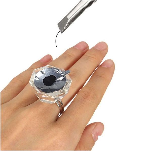 Cílios postiços atacado-novo pro cílios cristal cola anel de dedo adesivo extensão palete titular de alta qualidade moda gota de dhugh