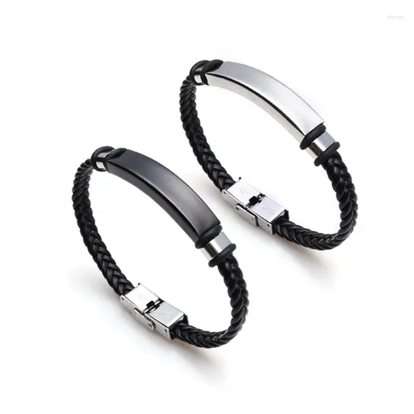 Braccialetti con ciondoli 10 pezzi 8MM tessuto alla moda per donna uomo braccialetto in acciaio al titanio lucidato a specchio accessori per gioielli di moda