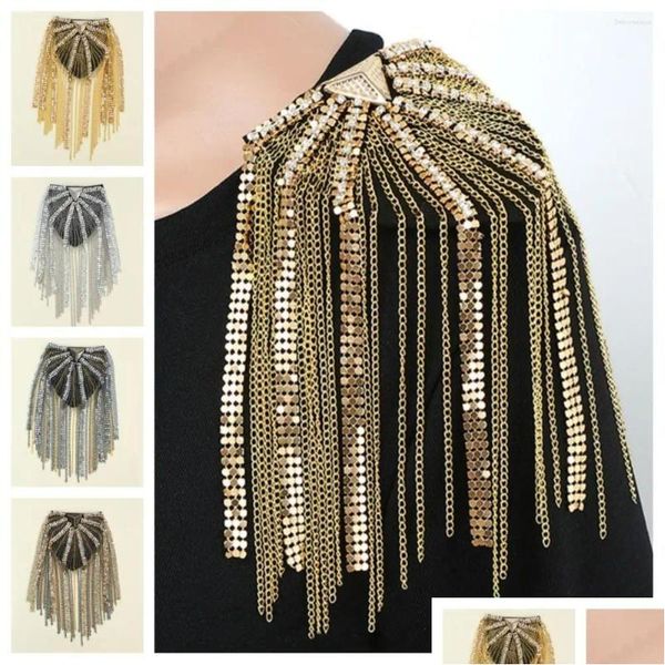 Spille spille da bacche di cristallo tassel shoder board bloccia classica punk flash epaeets cool di abbigliamento braccio di strass accessori per abbigliamento a braccia