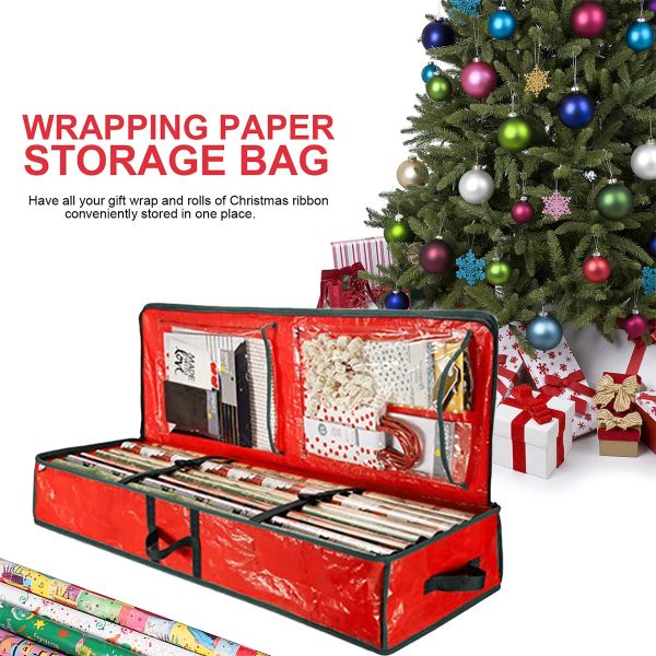Рождественская подарочная упаковка, сумка для хранения, водонепроницаемый органайзер для хранения под кроватью с усиленными ручками, коробка для хранения рождественской упаковочной бумаги