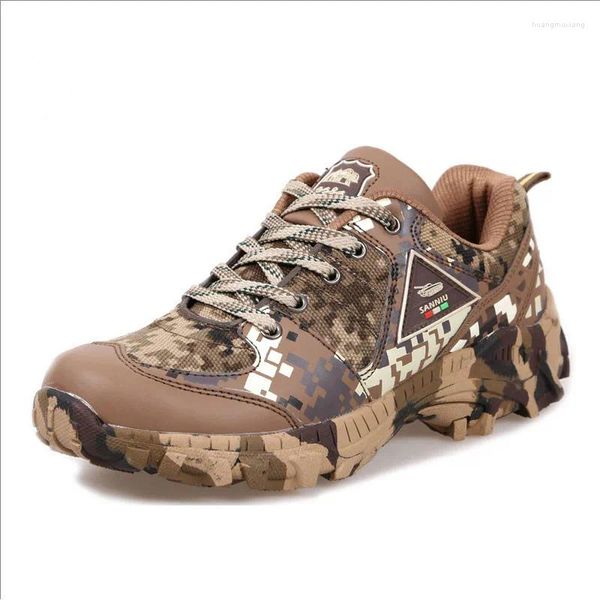 Sapatos de fitness ultra leve camuflagem do exército respirável liberação treinamento dos homens escalada ao ar livre esportes selva deserto viagem sapato tênis