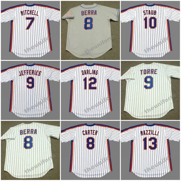 Herren 1965-1987 New JOSE REYES KEVIN MITCHELL GARY CARTER YOGI BERRA GREGG JEFFERIES JOE TORRE 10 STAUB RON DARLING LEE MAZZILLI Throwback York Baseball Jersey S-5XL