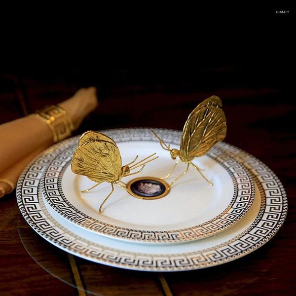 Figurine decorative Animali creativi Artigianato in metallo Rame Formica Farfalla Ornamento fatto a mano per la casa Accessori di decorazione di arte moderna