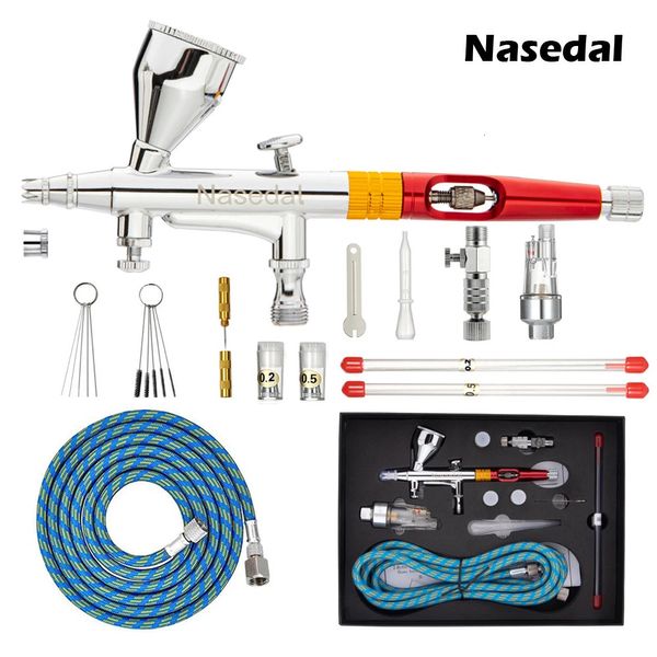 Nasedal Airbrush Gravity Dualaction Spray Gun 9cc -Farbnägel Make -up Tattoo Art DIY -Werkzeug 02mm03mm05mm 240322