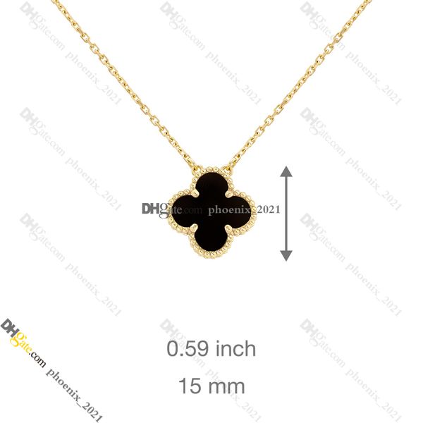Anhänger Halsketten Klassiker Van Clover 18K Gold Halskette Schmuck Designer für Frauen Titanium Stahl Gold.