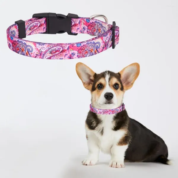 Hundehalsbänder, Blumenmuster, Haustierhalsband, stilvolles Blumenmuster-Set mit verstellbarer D-Ring-Sicherheitsschnalle für Outdoor-Abenteuer