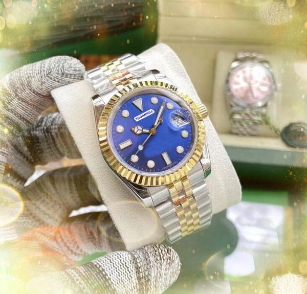 Beliebte Fabrik-Edelstahluhren 36 mm Quarz-Chronographenwerk Damen Leuchtende jährliche Explosionen High-End-Gold-Silber-Farbe niedliche Luxus-Armbanduhren