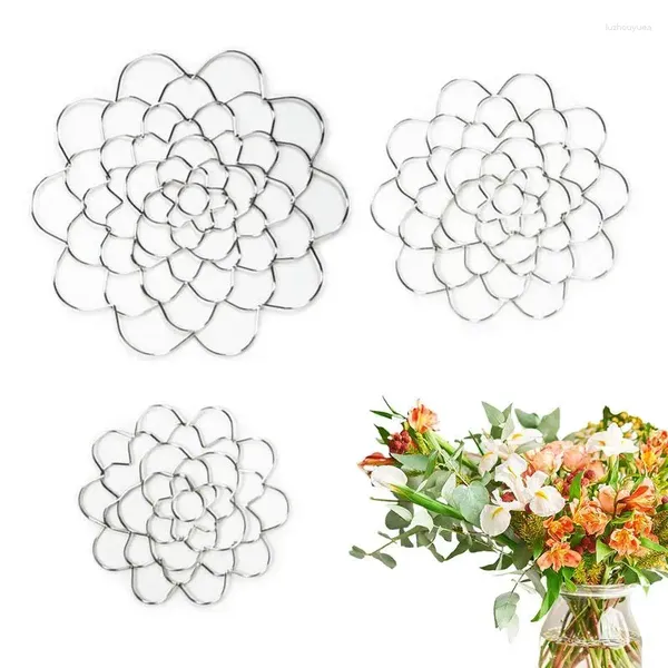 Vasos 3pcs/conjunto Flor Floral Insert Bouquet Ring Ring Anel Stainless ARRANGER PARA PLANTAS DE FIXA HOME