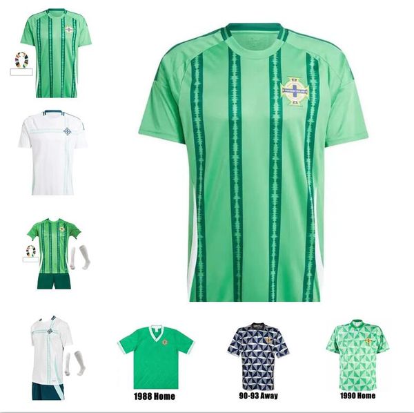 2024 Homens de Jerseys de futebol da Irlanda do Norte Definir Kit Kit Uniform 2023 Charles Divasevans 23 24 25 Camisa de futebol Ballard Charles Best Brown 1988 1982 1990 1992 1994 Retro