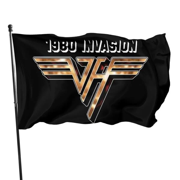 Acessórios Vintage Van Halen Concert Black Flag, Imagens Interessantes, Nova Impressão Bandeira, Venda Quente, 1980 Invasion, S, 3XL