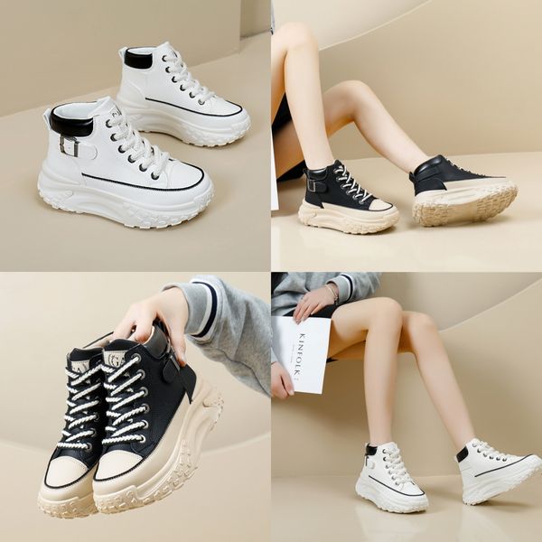 2024 NEUE High-top-schuhe frühling und herbst vintage frauen schuhe dicken sohlen kleine weiße schuhe freizeit sport bord schuhe GAI