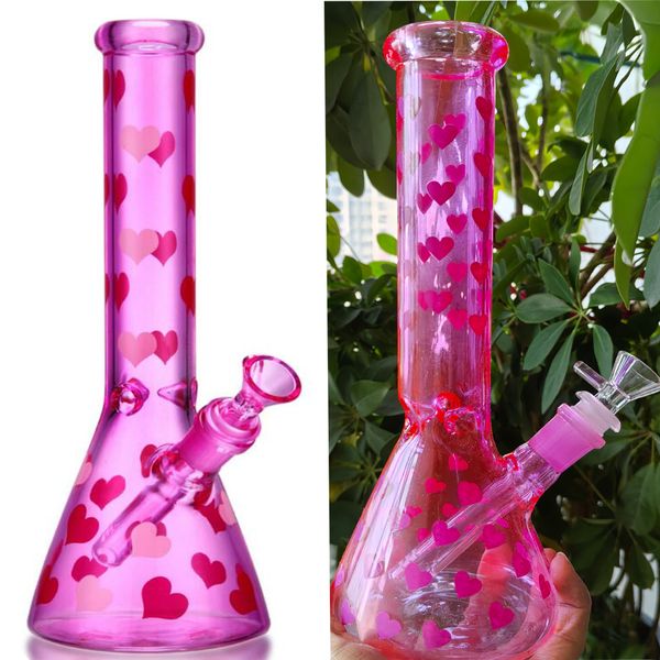 Bong in vetro arcobaleno Downstem Perc Narghilè Shisha Bong in vetro spesso per acqua Pipa da fumo inebriante Dab Rig Con ciotola da 14 mm