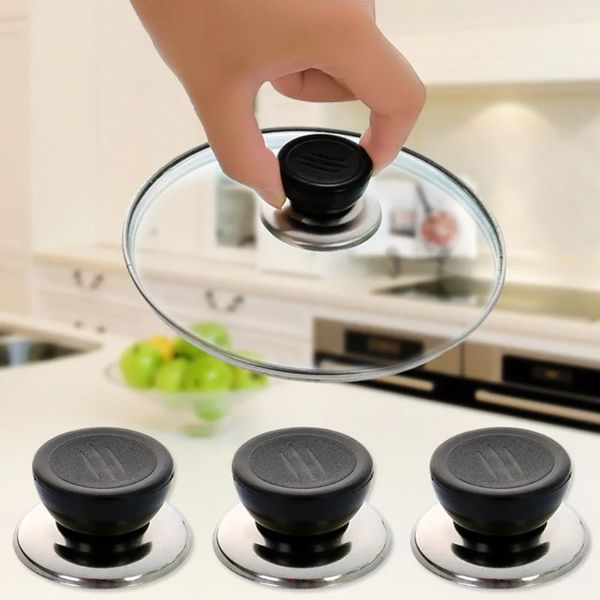 3 pçs universal cozinha panelas substituição utensílio pote pan tampa tampa circular segurando botão parafuso alça