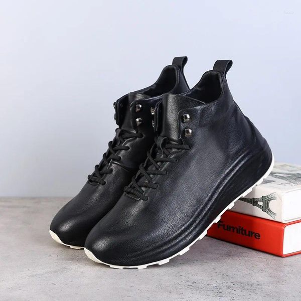 Stiefel A168 Mode Kuh Echtes Leder Schnüren Männer Schuhe Britische Sport Männer Freizeit Arbeits Knöchel Männliche Schuhe