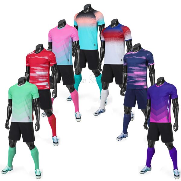 Großhandel benutzerdefinierte Fußball Jersey Erwachsene Kinder Jungen DIY Fußball Uniform Set Anzüge kurze Männer Fußball Kits Trainingsanzug Trainingsanzüge 240314