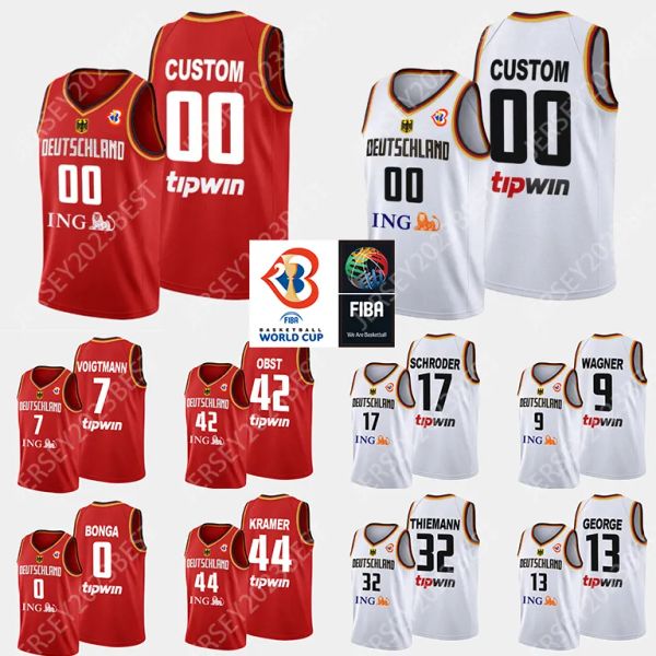 Imprimir 2023 Jerseys de basquete da Copa do Mundo da FIBA ​​17 Dennis Schroder 14 Dirk Nowitzki 10 Daniel Theis 9 Franz F.Wagner Wohlfarth-Bottermann Men