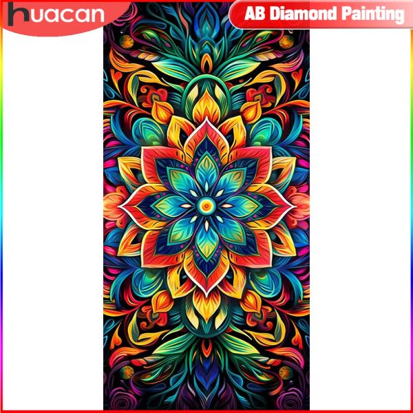 Stich Huacan Diamond Painting Mandala Blume Voller Quadrat/runde Mosaik Fantasie 5d DIY -Gemälde für Innenräume