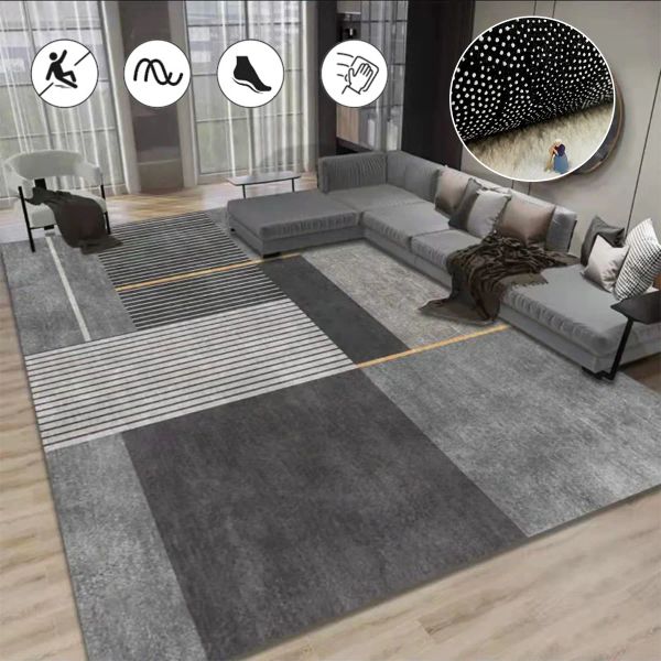 Kissen Einfacher moderner Teppich Wohnzimmer Sofa Couchtisch Matte Schlafzimmer Dekor Home Soft Starter Matte Teppiche für Schlafzimmer Großer Teppich