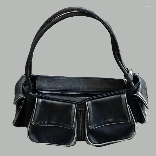 Borse da sera Moto Biker Y2k per le donne Borse di design di lusso Borse 2024 In pelle PU vintage Tasche multiple Tracolla quadrata