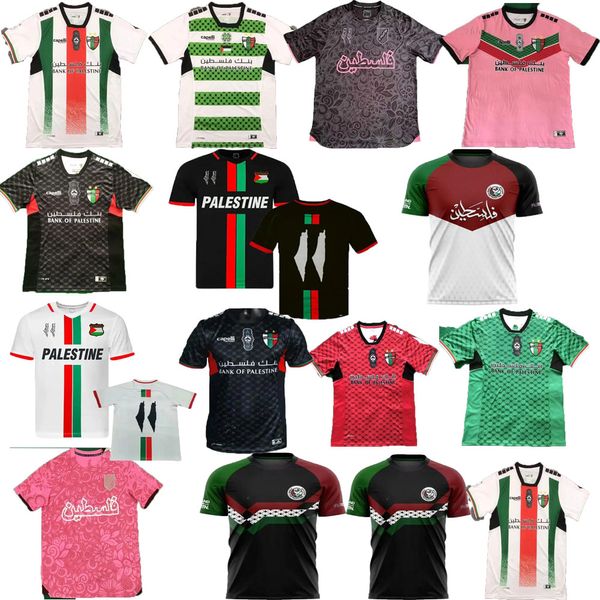 2024 2025 Palestine Man Soccer Trikot Home Away Black White 24 25 CD Palestino Custom Name Nummer Fußballhemd