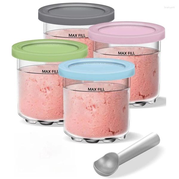 Coppe usa e getta cannucce pinte di gelati e coperchi Set di sostituzione 16 once per ninja NC301 NC300 NC299AMZ Serie Cream Maker