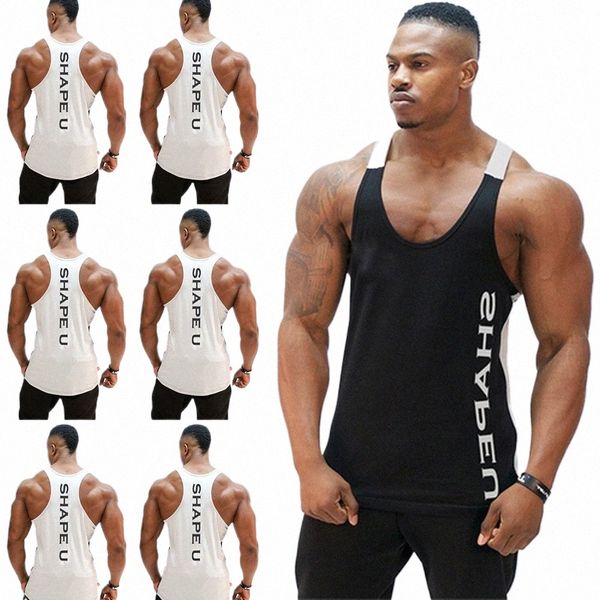 Hot Bodybuilding Fitn Singuletts Muskelweste für Männer T-Shirt Basketball Jersey Solid Gym Männer Stringer Lose Tank Tops h31k #