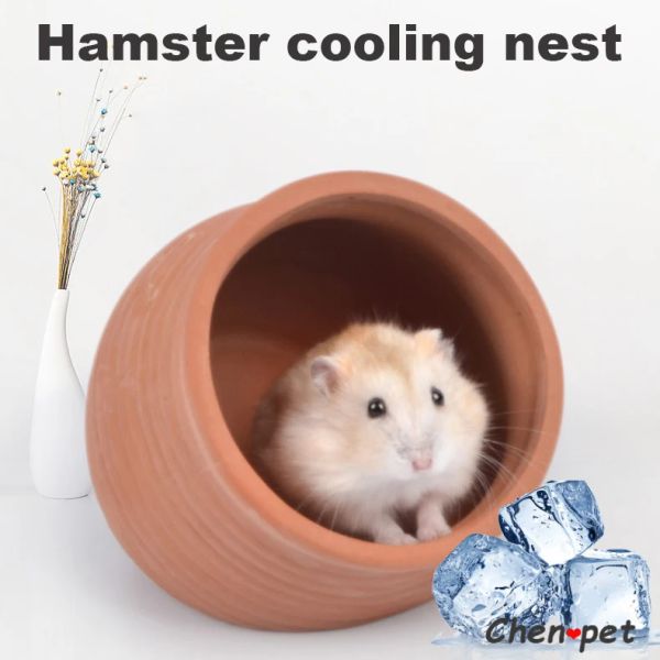 Käfige Hamster Sommer Schlafnest Kleines Haustier Kühlung Keramik Käfig für Guniea Schwein Ratten Hamster Zubehör Handgefertigtes Spielzeug