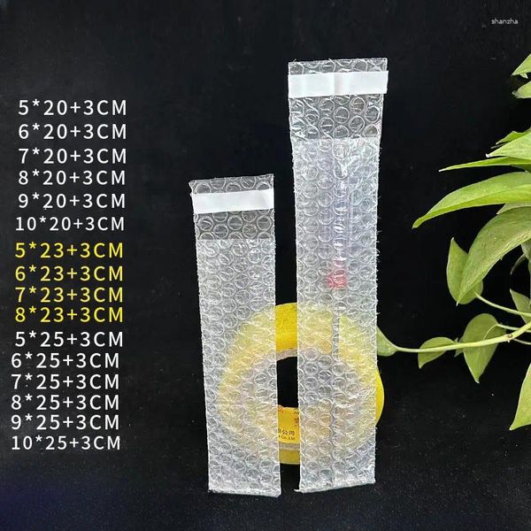 Sacos de armazenamento Long Strip Transparent Bubble Bag Bilayer Autoadesivo Seal Pack Filme Pacote à prova de choque Express Transport Packaging