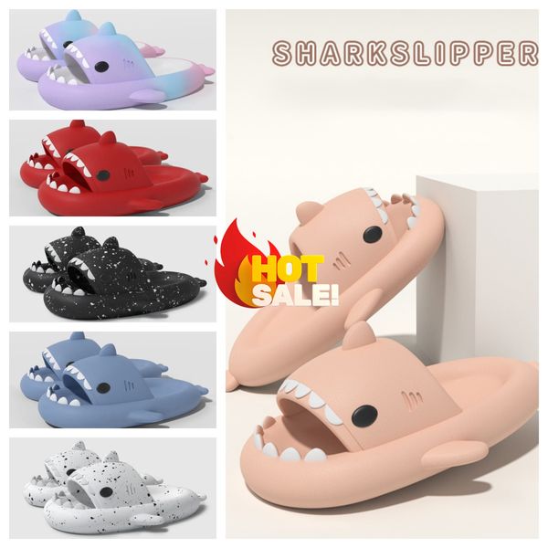 GAI pantofole wome sandali in cotone da uomo Lovely Shark Coppia Cartoon squalo da donna estate confortevole Antiscivolo Resistente Semplicità Genitore-figlio leggero 36-45