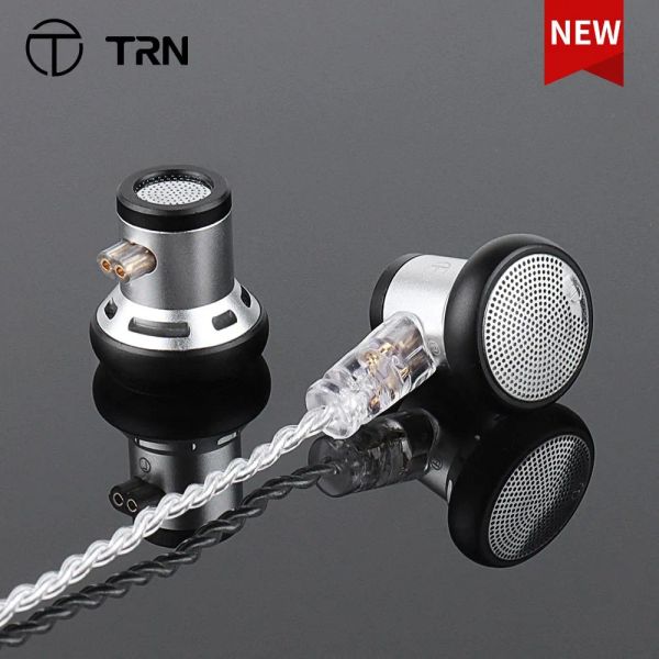 Fones de ouvido TRN EMA 14,2 mm Driver dinâmico no ouvido fone de ouvido baixo metal cabeça plana plug cabo substituível para TRN Kirin MT1 VX Pro V90